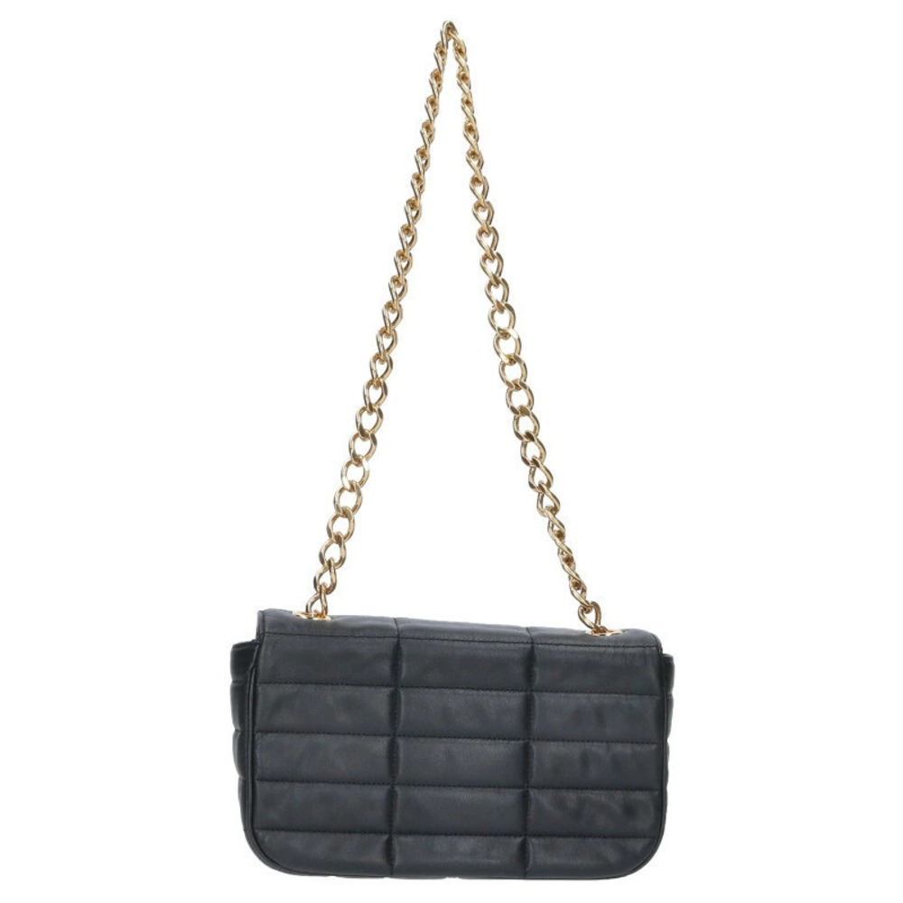 Celine Bag Gold Strap Black Leather Chain Shoulder Logo